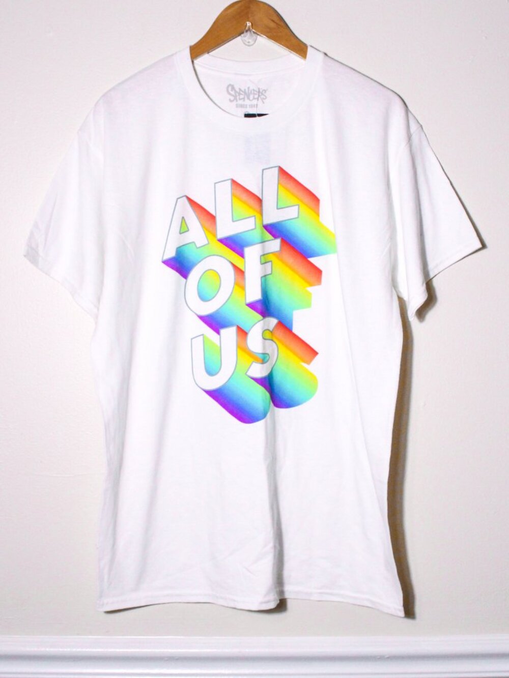 All Of Us Rainbow Pride Inclusion Parade Festival Protest Graphic Tee White L